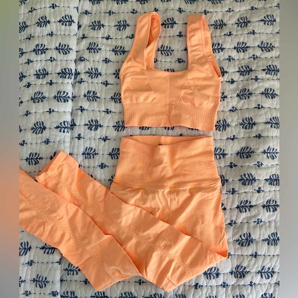 Free People Peach Activewear Set
